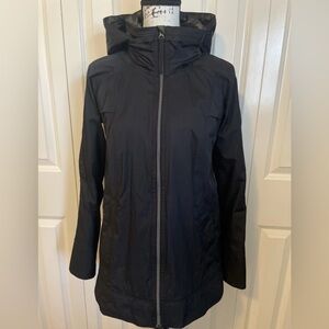 LULULEMON 6 Fo Drizzle Rain Jacket Hooded Zip Back - Black EUC